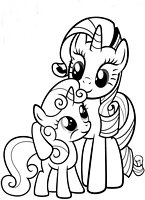 kolorowanki my little pony - jednorożec Rarity i Sweetie Belle, obrazek dla dziewczynek nr 10